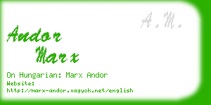 andor marx business card